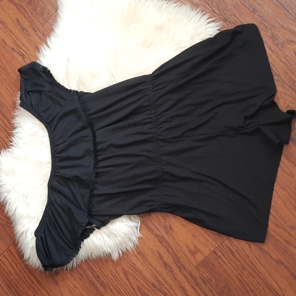 YOUNG USA Boutique fringe shoulder Black Fitted  NWT Romper - Picture 2 of 5